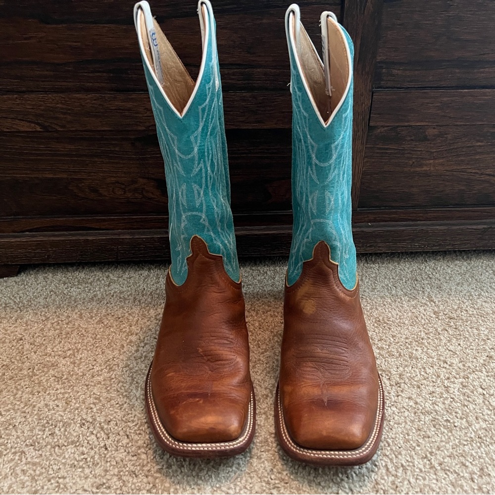 Anderson Bean Brown and Teal Cowboy Boots